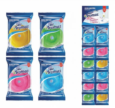 PEDRA SANITARIA MIL AROMAS CAIXA COM 12 CARTELAS - 12x12x25g
