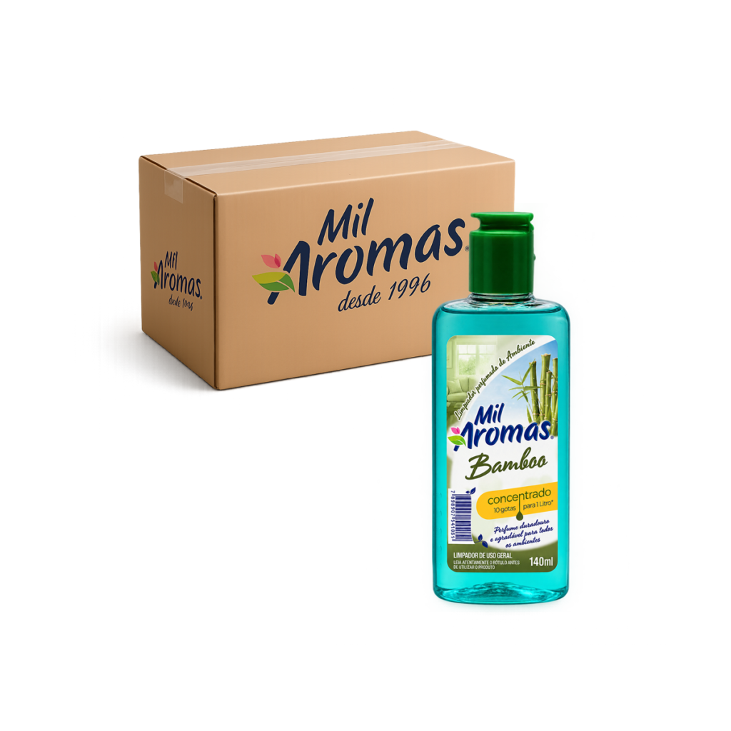 Limpador Perfumado Mil Aromas Bamboo - Concentrado 140ml Caixa com 24 uni