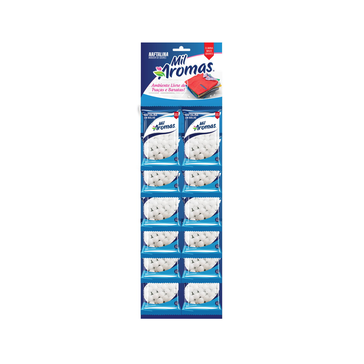 Naftalina Mil Aromas 25g Encartelada ( Cartela c/ 12un )