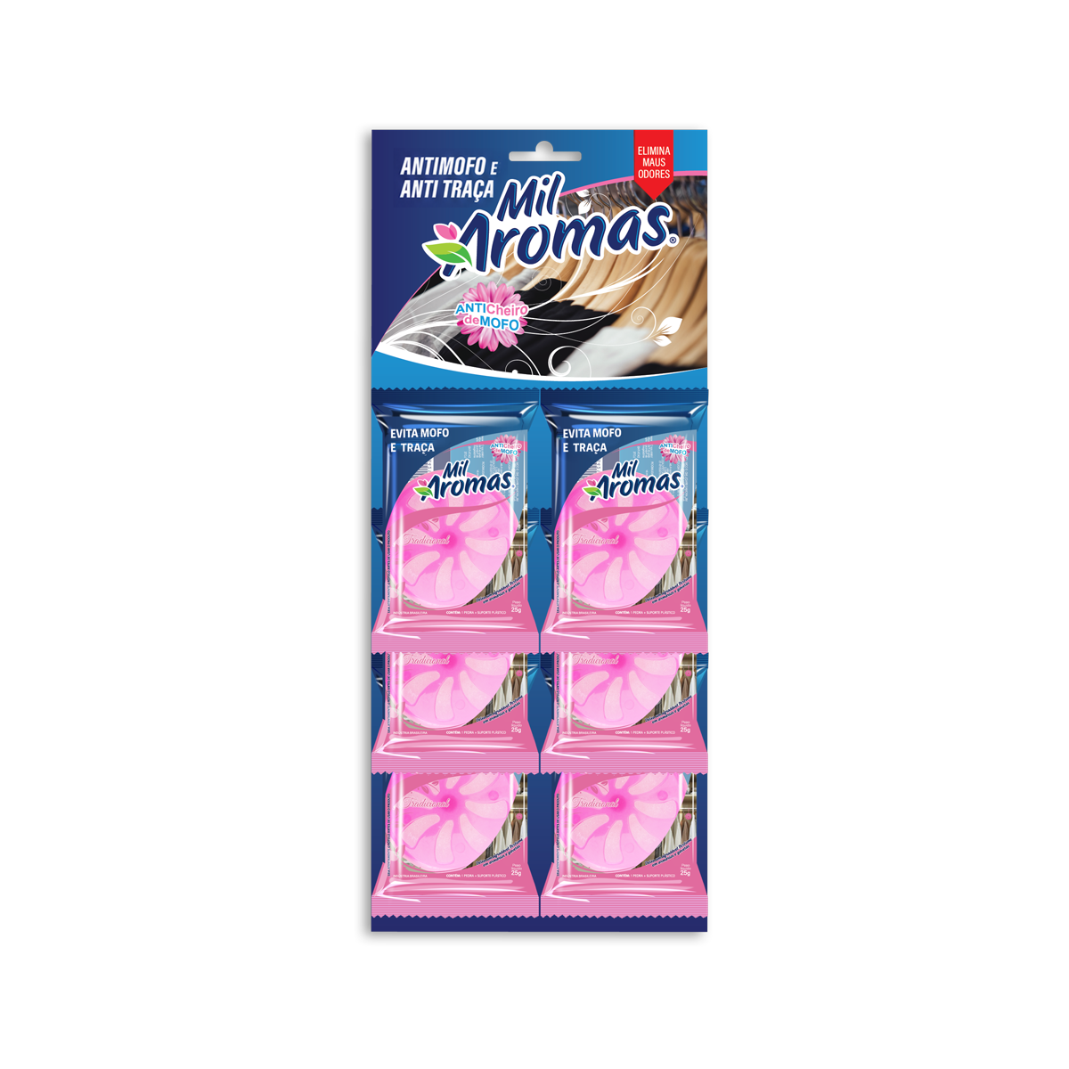 Antimofo e Antitraça Mil Aromas Trad. 25g ( Cartela c/ 6un )
