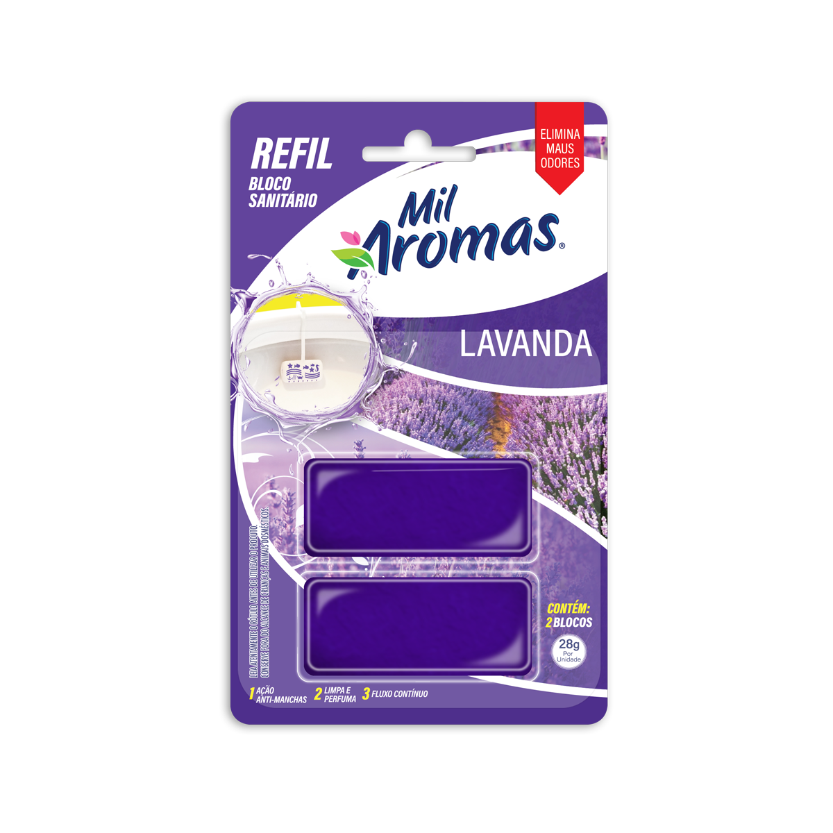 Bloco Sanitario Mil Aromas Refil 28g ( Blister ) Lavanda