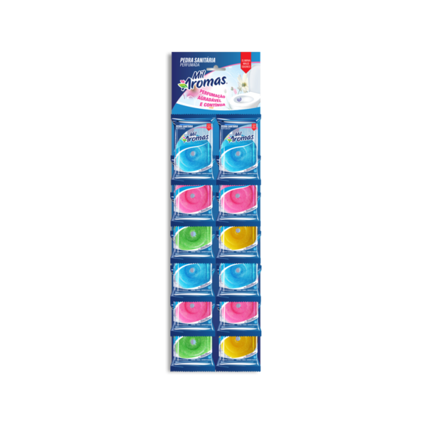 Pedra Sanitária Mil Aromas 25g ( Cartela Mista c/ 12un )
