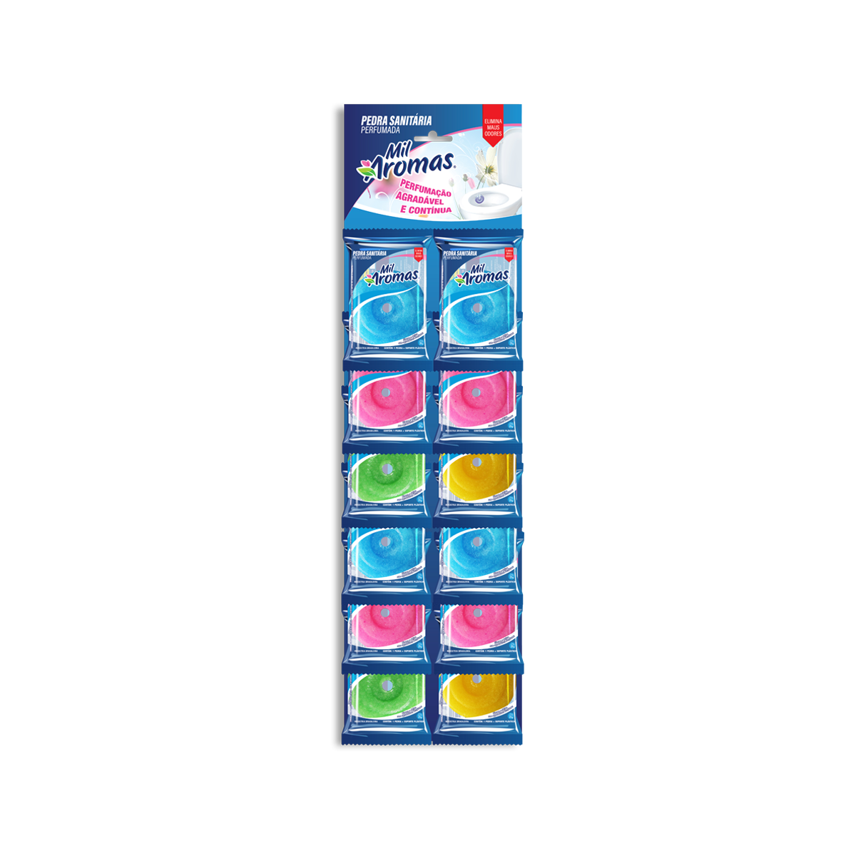 Pedra Sanitária Mil Aromas 25g ( Cartela Mista c/ 12un )