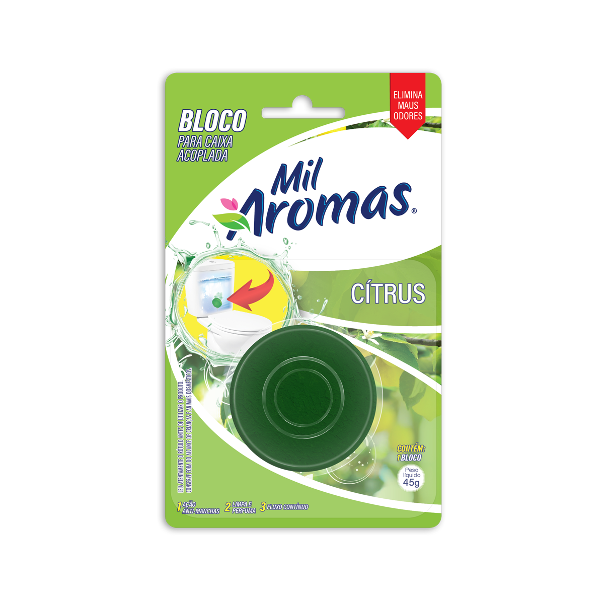 Bloco Sanitario Mil Aromas para Caixa Acoplado 45g Citrus