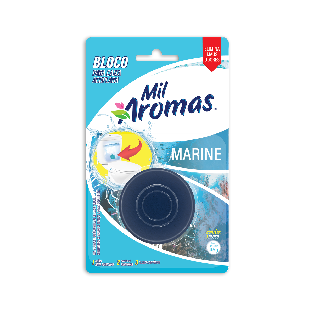 Bloco Sanitario Mil Aromas para Caixa Acoplado 45g Marine