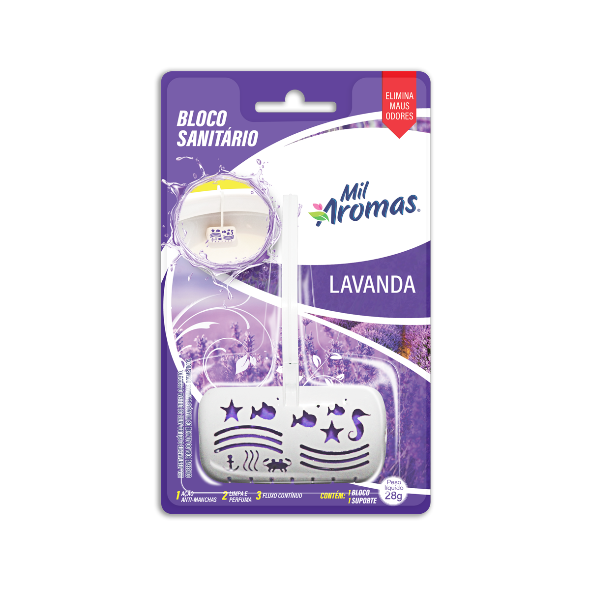 Bloco Sanitario Mil Aromas Aparelho 28g ( Blister ) Lavanda