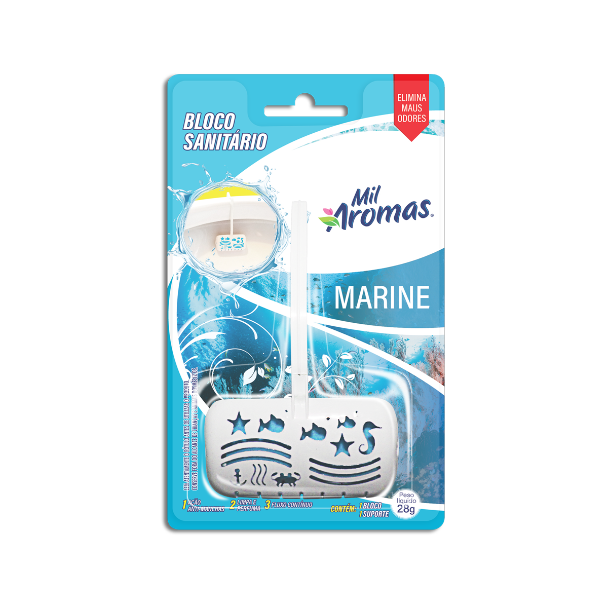 Bloco Sanitario Mil Aromas Aparelho 28g ( Blister ) Marine