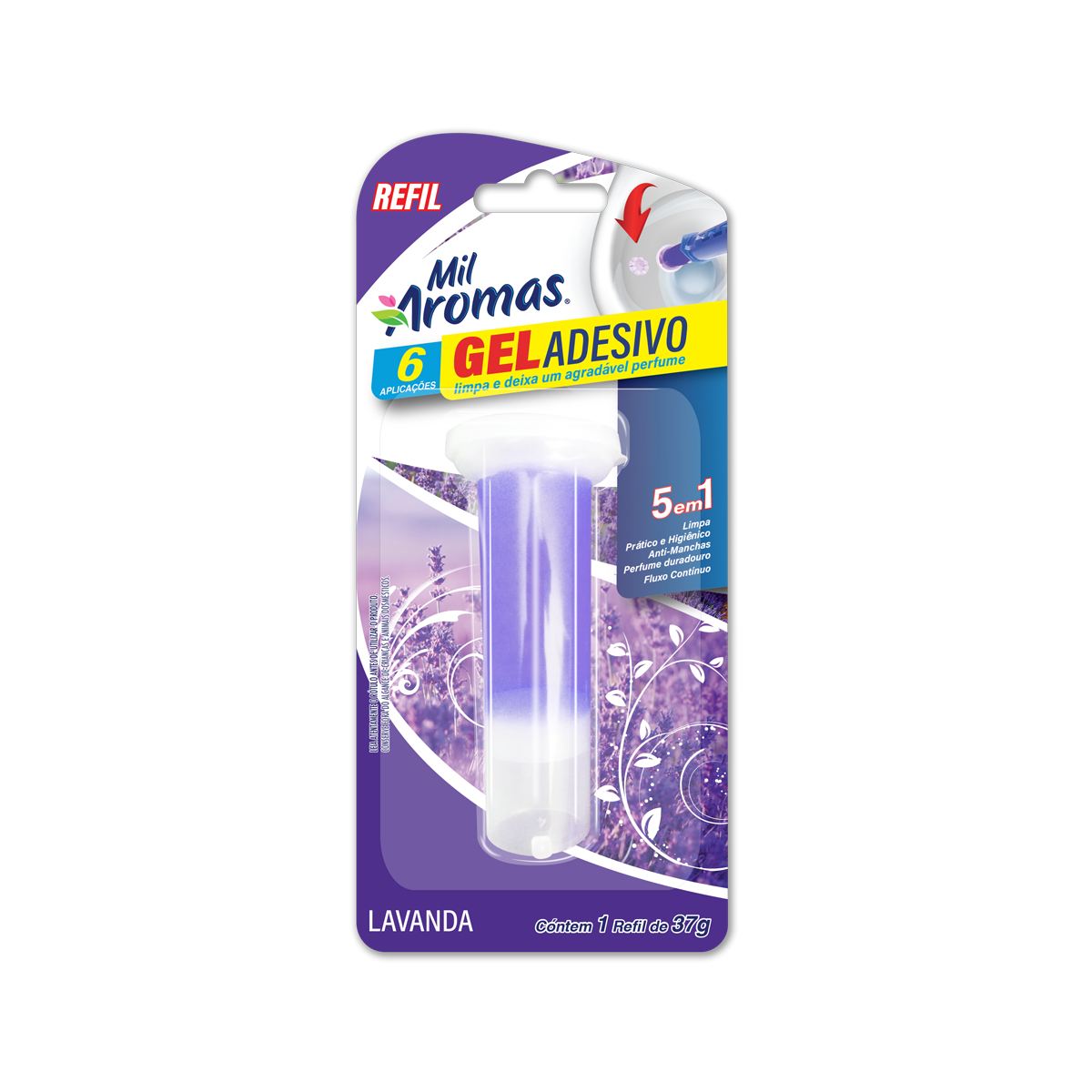 Gel Adesivo Mil Aromas 06 Aplicações Refil 37g Lavanda
