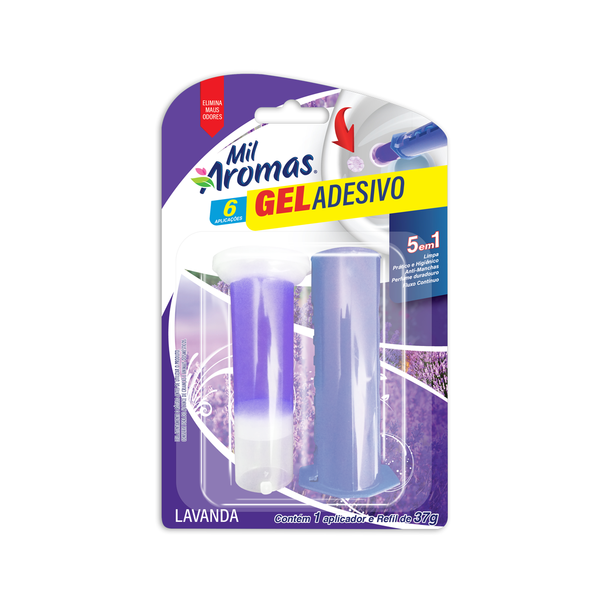 Gel Adesivo Mil Aromas 06 Aplicações Aparelho 37g Lavanda