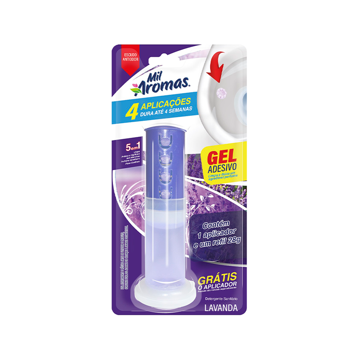 Gel Adesivo Mil Aromas 04 Aplicações Aparelho 28g Lavanda