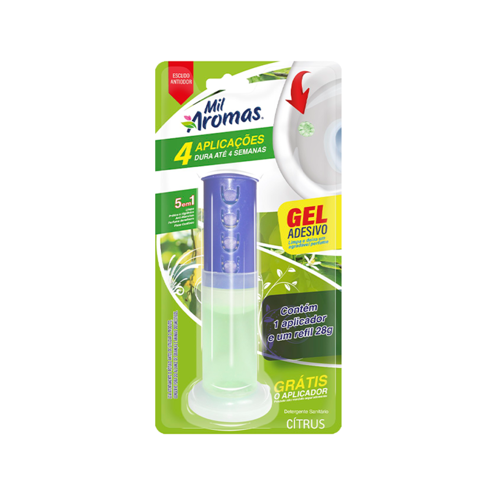 Gel Adesivo Mil Aromas 04 Aplicações Aparelho 28g Citrus