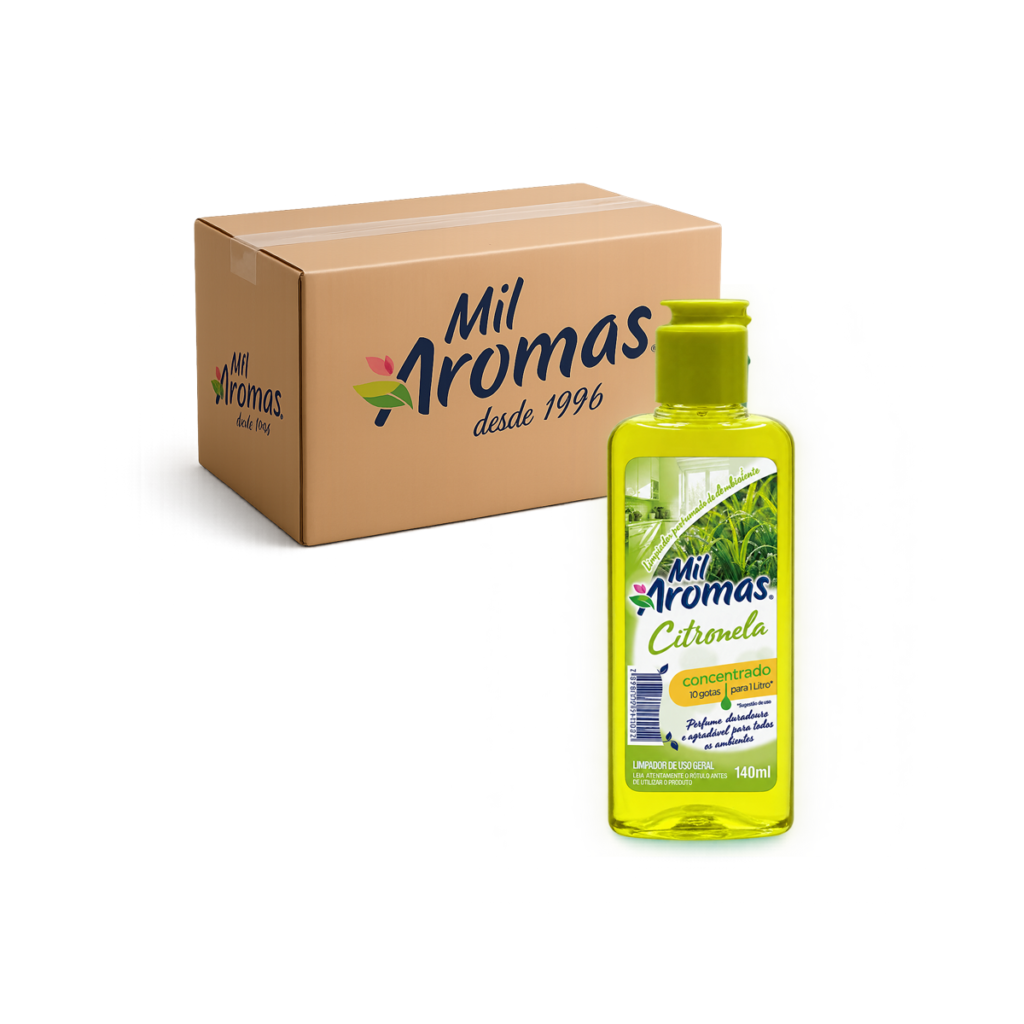 Limpador Perfumado Mil Aromas Citronela - Concentrado 140ml Caixa com 24 uni