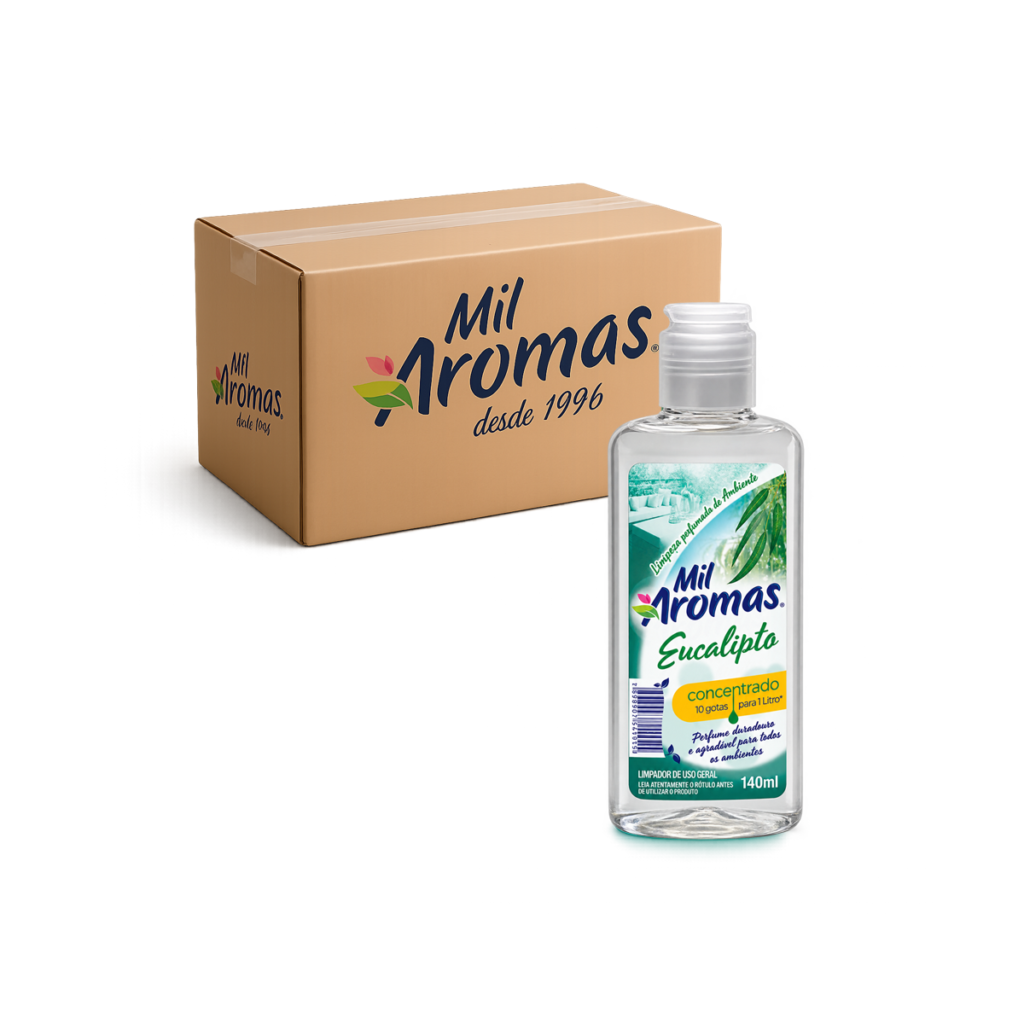 Limpador Perfumado Mil Aromas Eucalipto - Concentrado 140ml Caixa com 24 uni