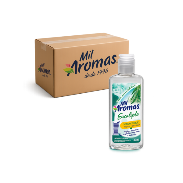 Limpador Perfumado Mil Aromas Eucalipto - Concentrado 140ml Caixa com 24 uni