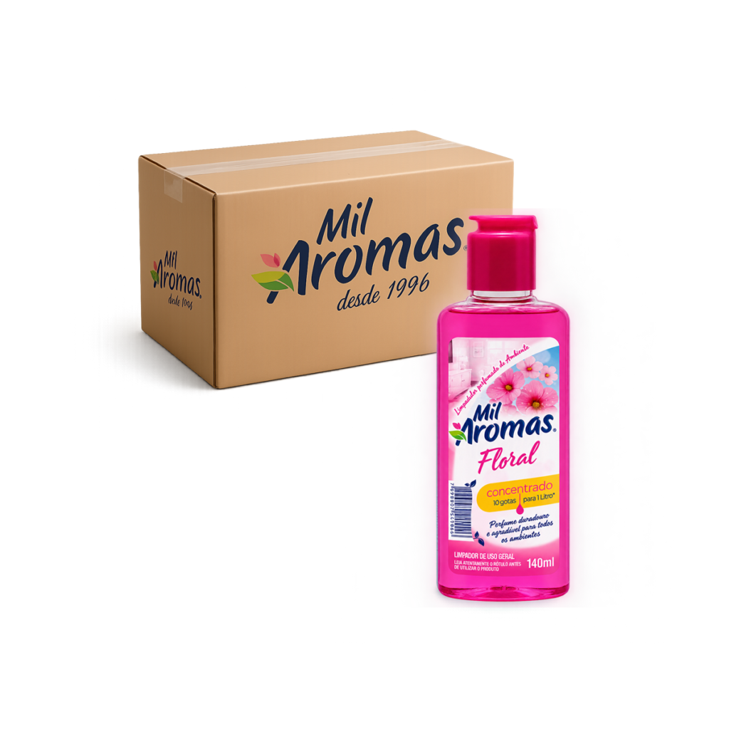 Limpador Perfumado Mil Aromas Floral - Concentrado 140ml Caixa com 24 uni