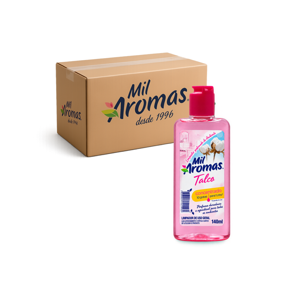 Limpador Perfumado Mil Aromas Talco - Concentrado 140ml Caixa com 24 uni