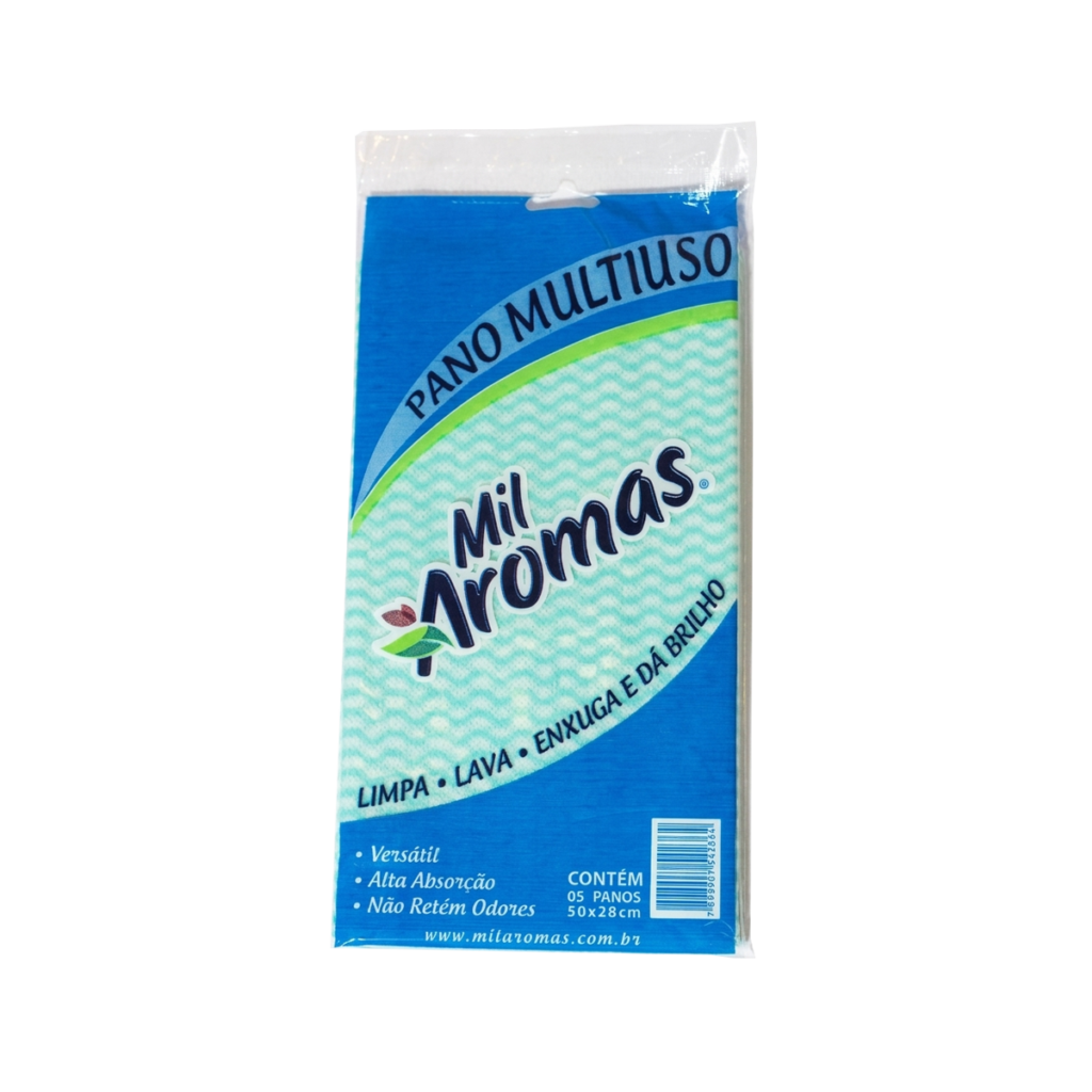 Pano Multiuso Mil Aromas 28x50cm Pacotes c/ 5un