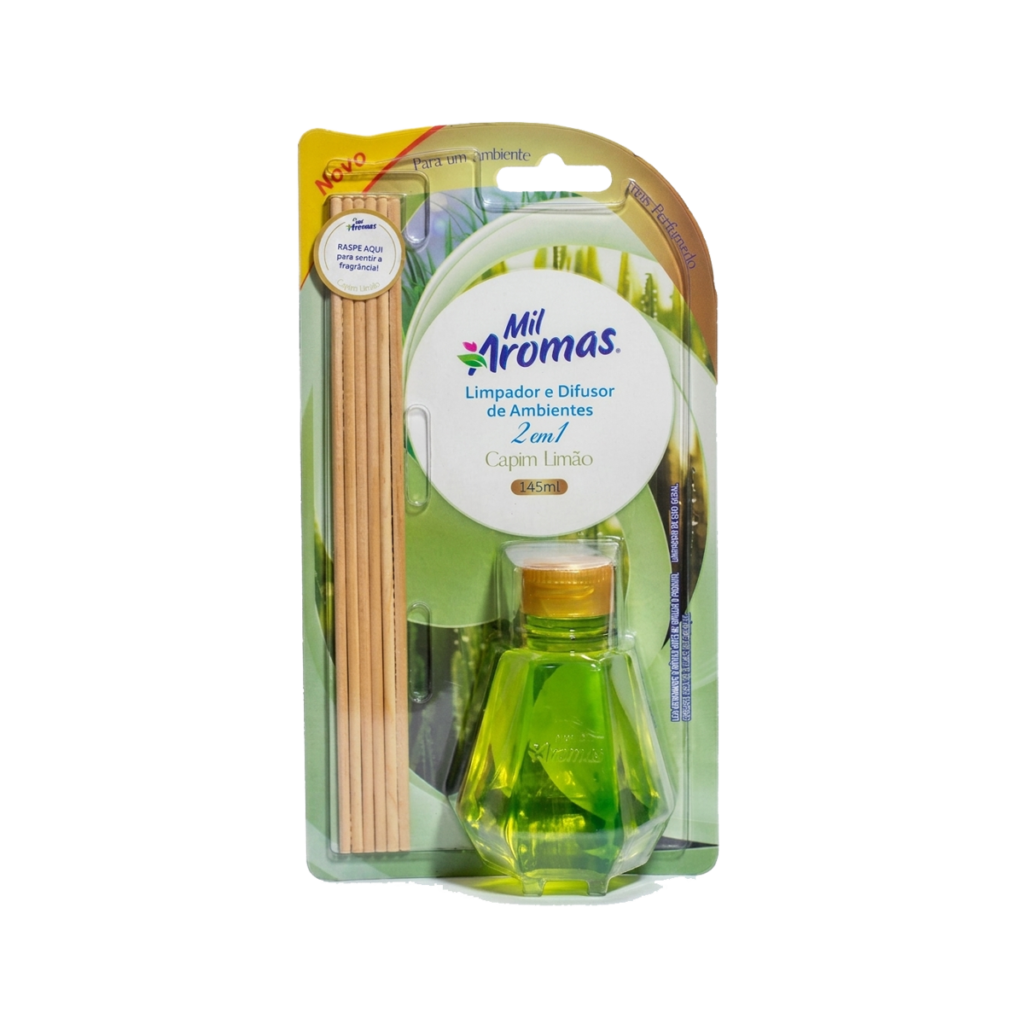 Limpador e Difusor Mil Aromas ( blister ) 145ml - Capim Limão