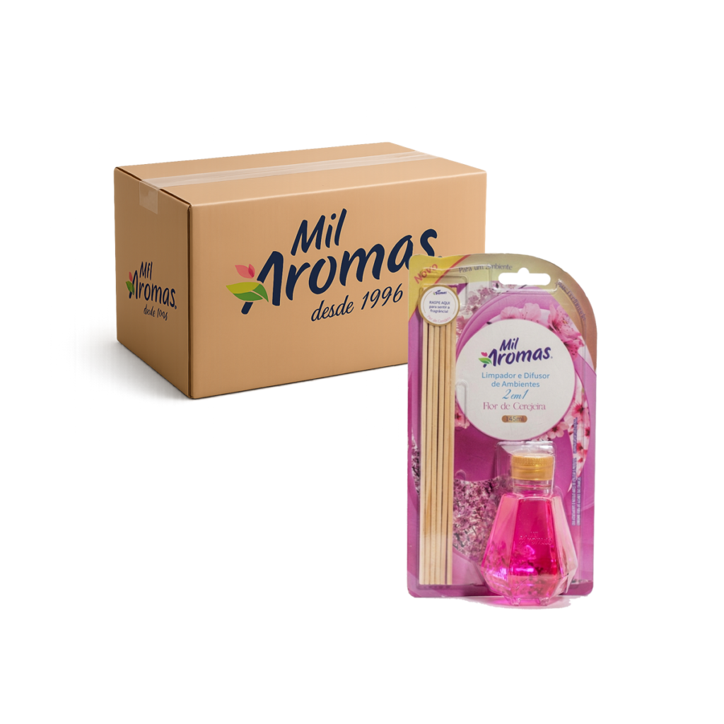 Limpador E Difusor De Ambientes Mil Aromas Flor De Cerejeira 12x145ml (Blister)