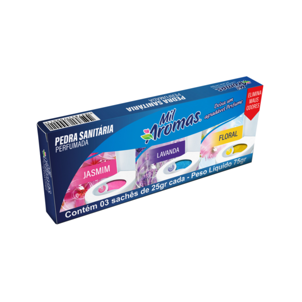 Pedra Sanitária Mil Aromas Cartucho com 3un de 25g