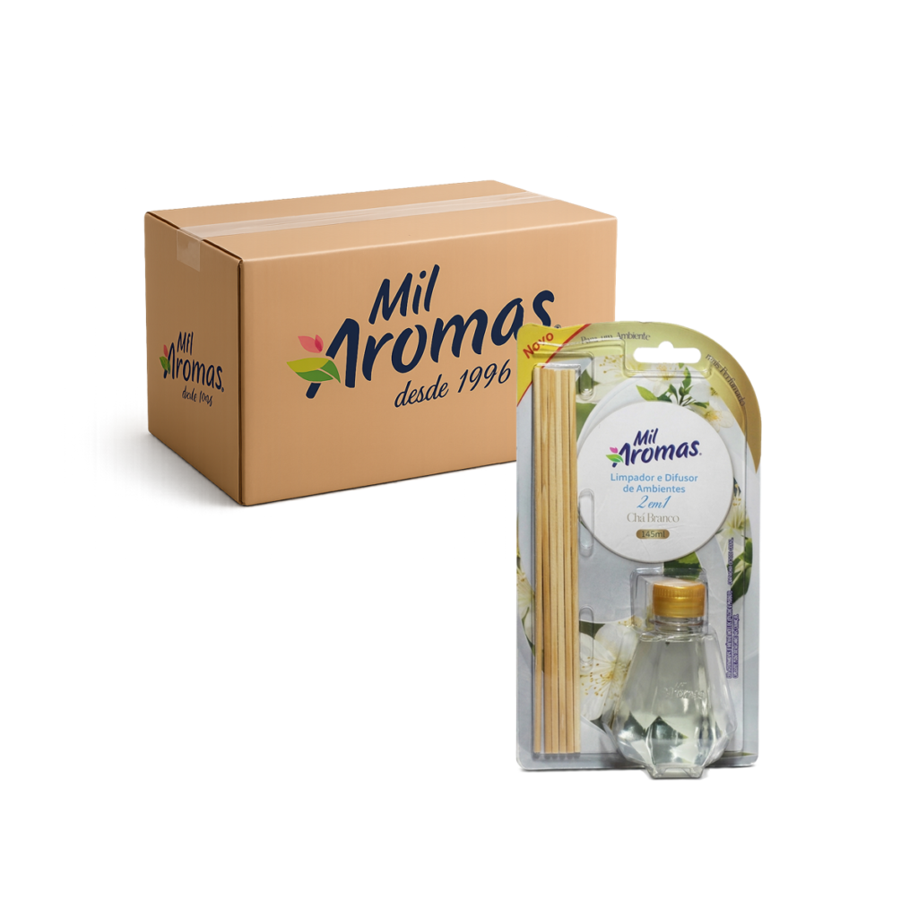 Limpador E Difusor De Ambientes Mil Aromas Chá Branco 12x145ml (Blister)