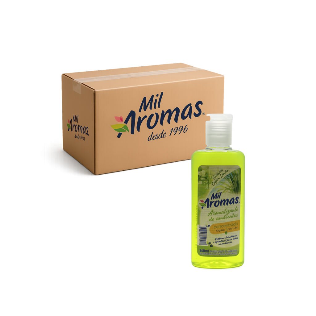 Limpador Perfumado Mil Aromas Capim Limão - Concentrado Cx 24x140ml