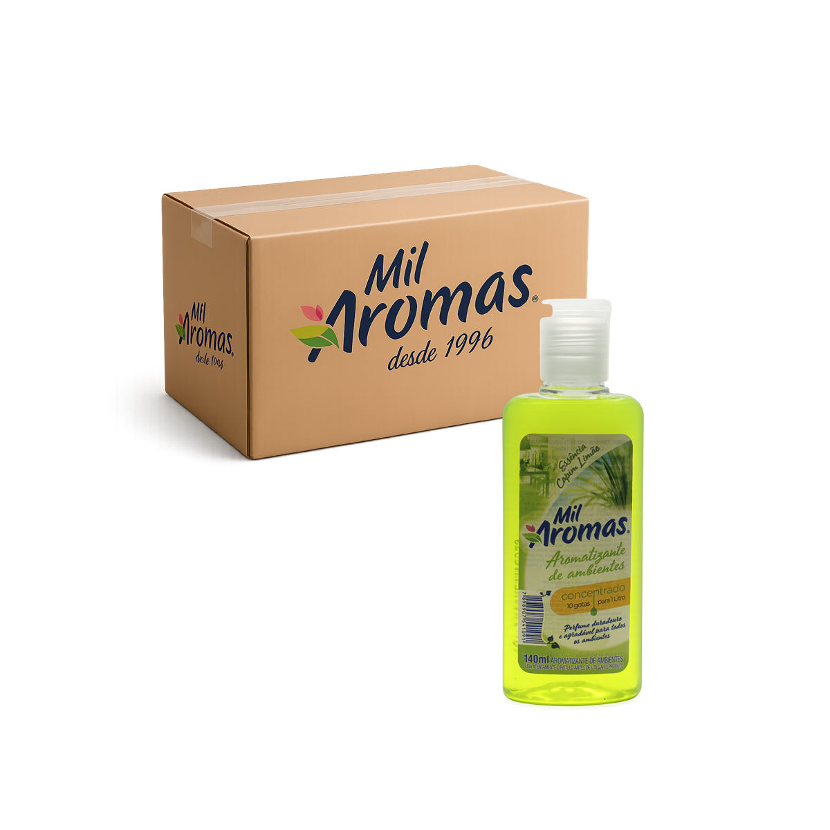 Limpador Perfumado Mil Aromas Capim Limão – Concentrado Cx 24x140ml