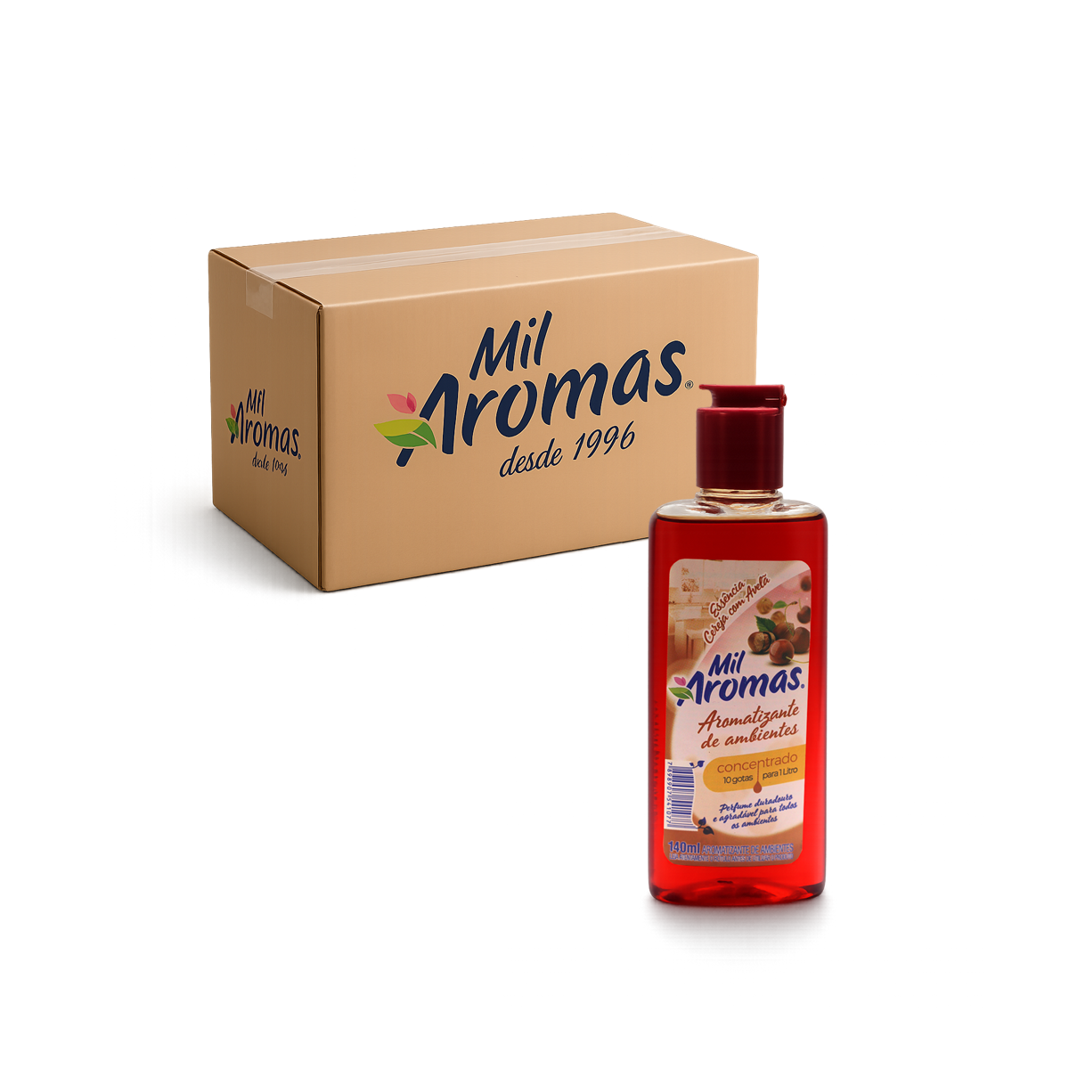 Limpador Perfumado Mil Aromas Cereja E Avelã – Concentrado Cx 24x140ml