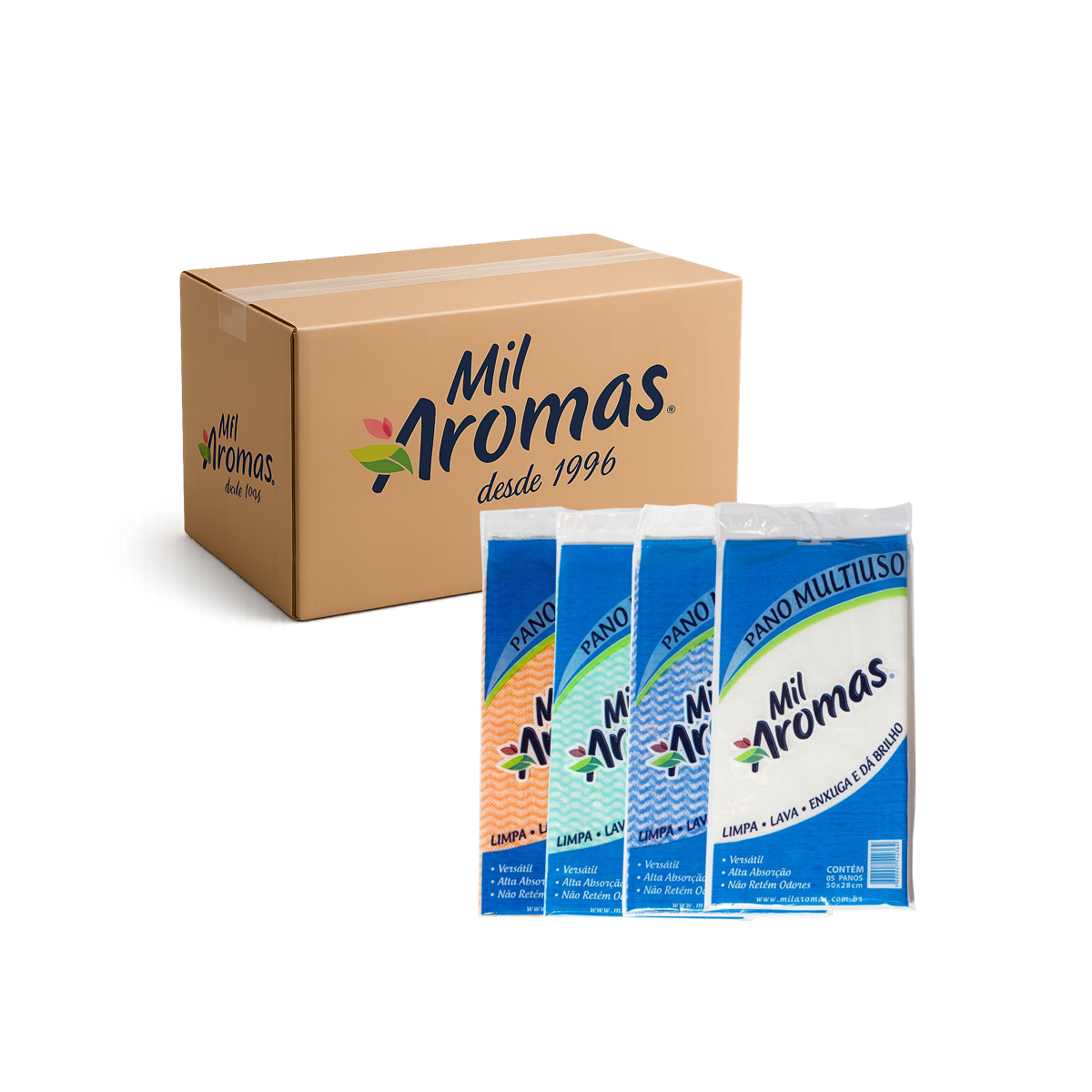 Pano Multi Uso Mil Aromas (Medida 28x50cm) Pcts Com 5 Unidades