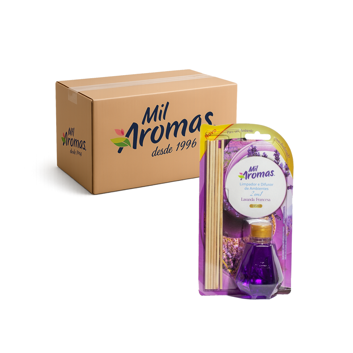 Limpador E Difusor De Ambientes Mil Aromas Lavanda Francesa Cx 12x145ml (Blister)