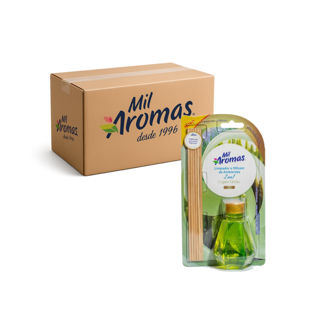 Limpador E Difusor De Ambientes Mil Aromas Capim Limão Cx 12x145ml (Blister)