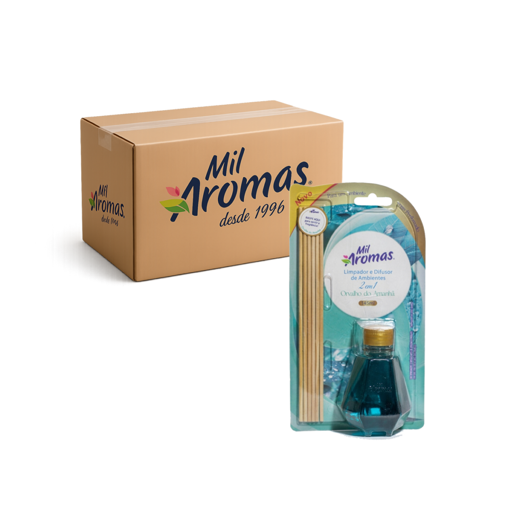 Limpador E Difusor De Ambientes Mil Aromas Orvalho Do Amanhã 12x145ml (Blister)