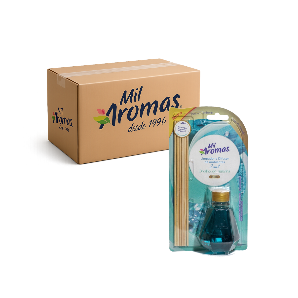 Limpador E Difusor De Ambientes Mil Aromas Orvalho Do Amanhã 12x145ml (Blister)