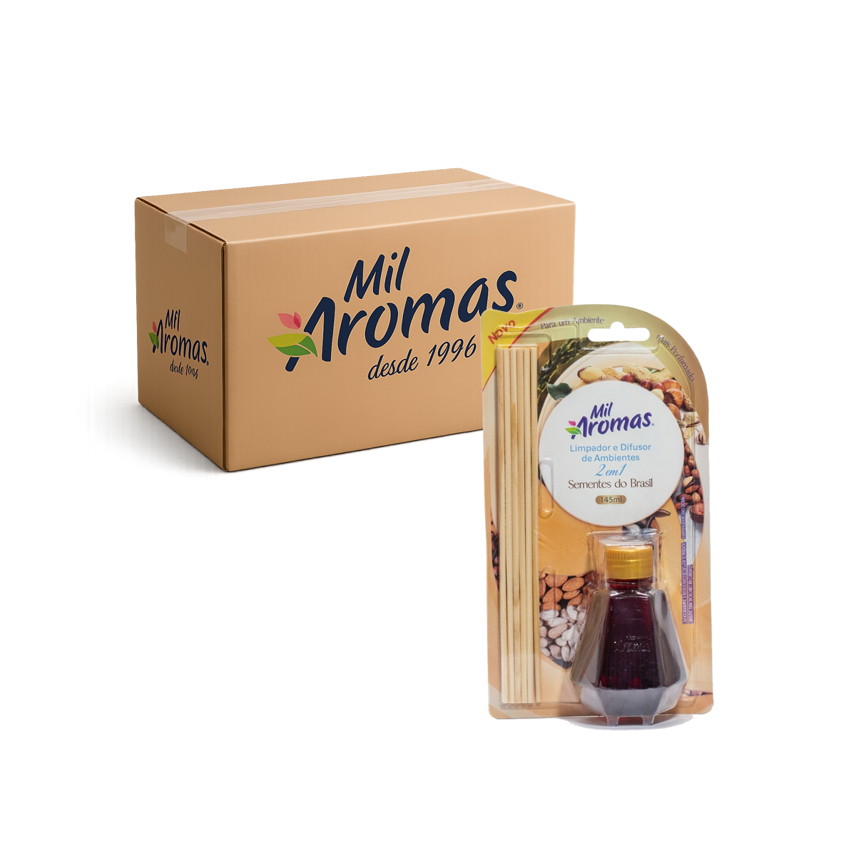 Limpador E Difusor De Ambientes Mil Aromas Sementes Do Brasil 12x145ml (Blister)