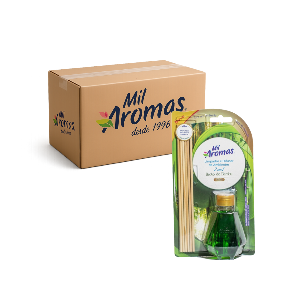 Limpador E Difusor De Ambientes Mil Aromas Broto De Bamboo 12x145ml (Blister)