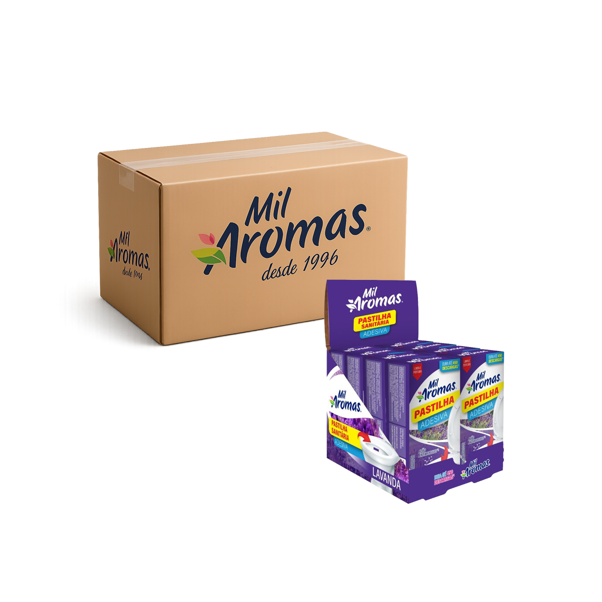 Display Pastilha Adesiva Mil Aromas Lavanda (Caixinha Com 3) Cx 3x8x3g