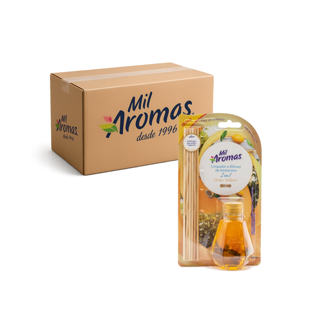 Limpador E Difusor De Ambientes Mil Aromas Limão Siciliano 12x145ml (Blister)