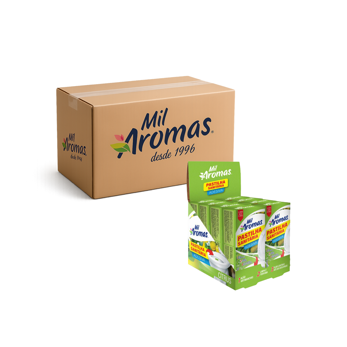 Display Pastilha Adesiva Mil Aromas Citrus (Caixinha Com 3) Cx 3x8x3g