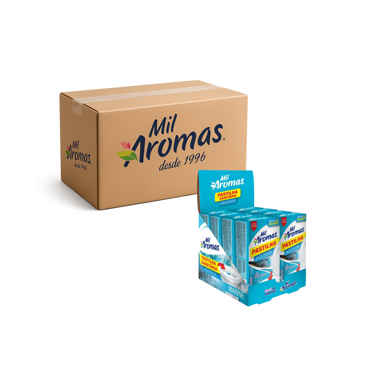 Display Pastilha Adesiva Mil Aromas Marine (Caixinha Com 3) Cx 3x8x3g