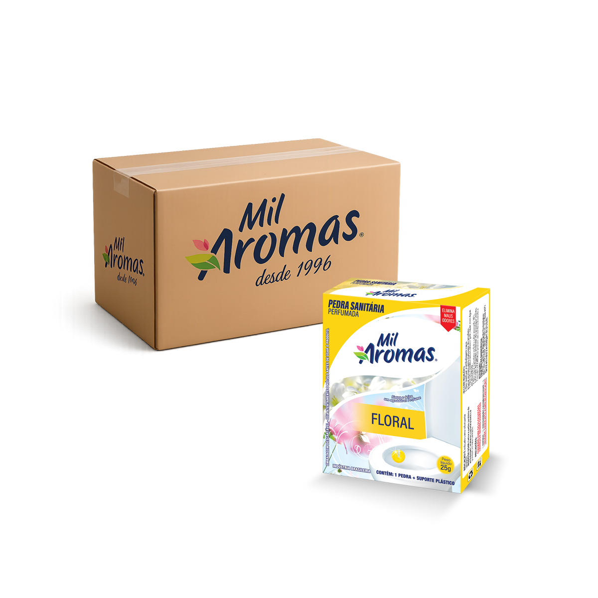 Pedra Sanitária Mil Aromas Floral Em Caixinha 72x25g
