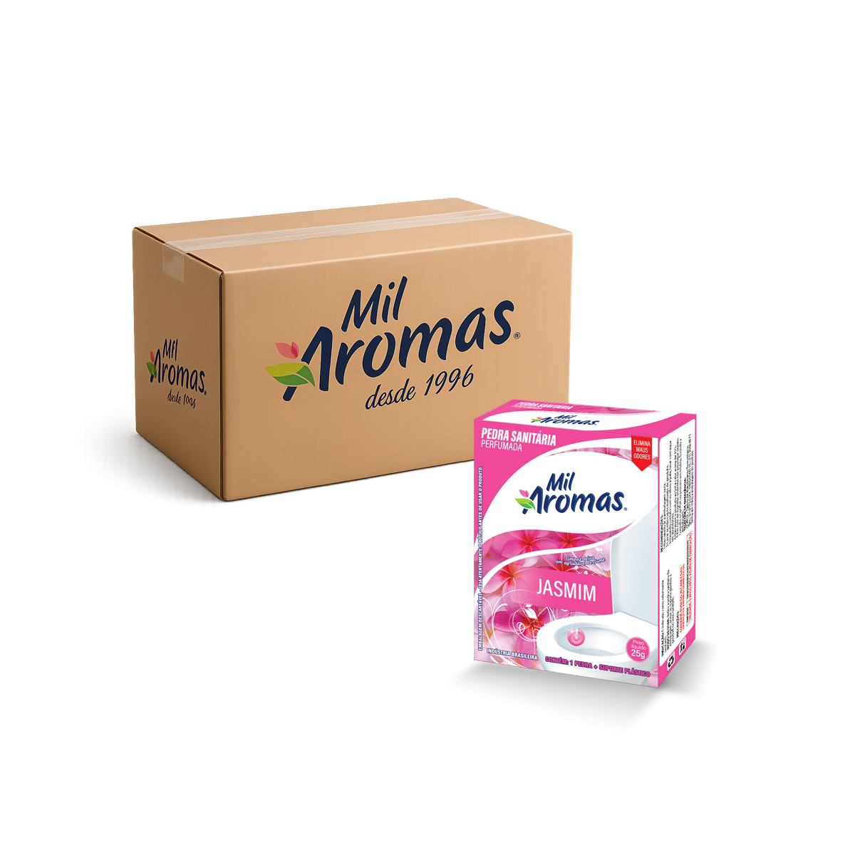 Pedra Sanitária Mil Aromas Jasmim Em Caixinha 72x25g