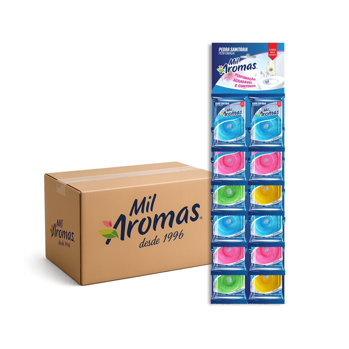 Pedra Sanitaria Mil Aromas (Cartela Mista) Cx 20x12x25g