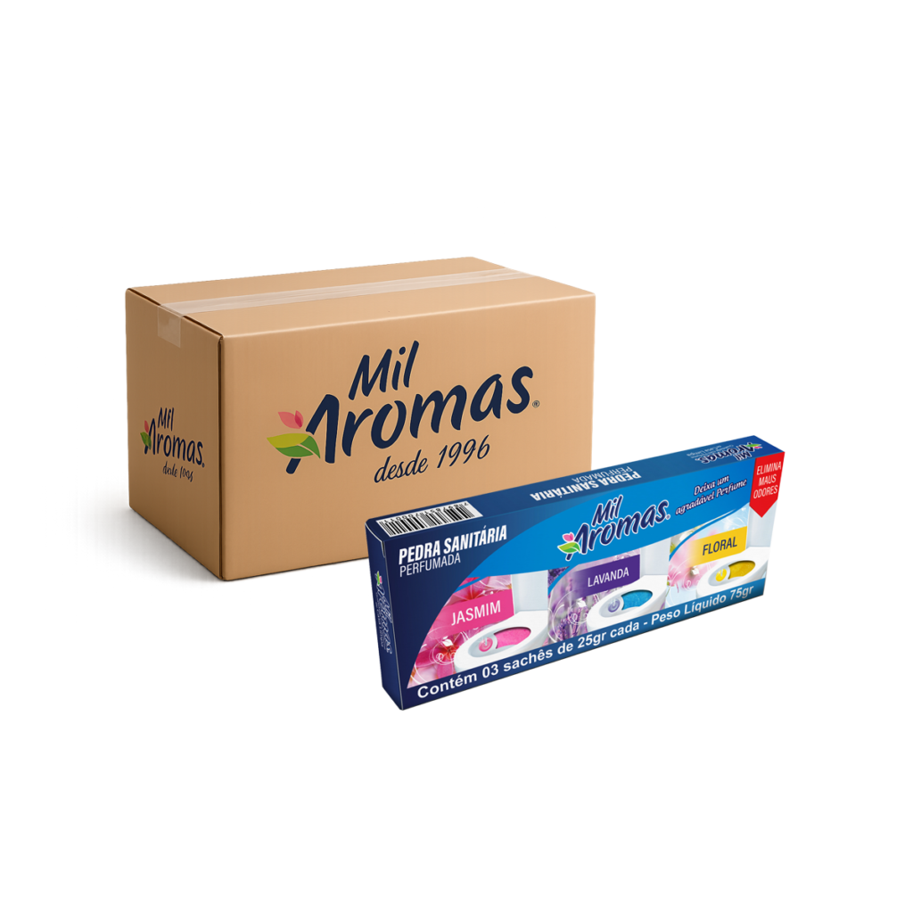 Pedra Sanitária Mil Aromas (Cartucho Com 3 Unidades) Cx 48x3x25g