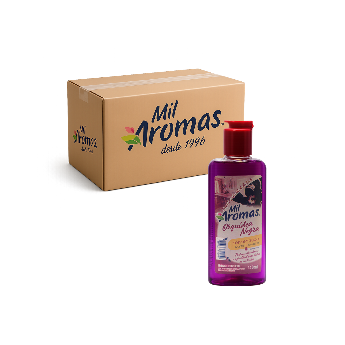 Limpador Perfumado Mil Aromas Orquidea Negra – Concentrado Cx 24x140ml