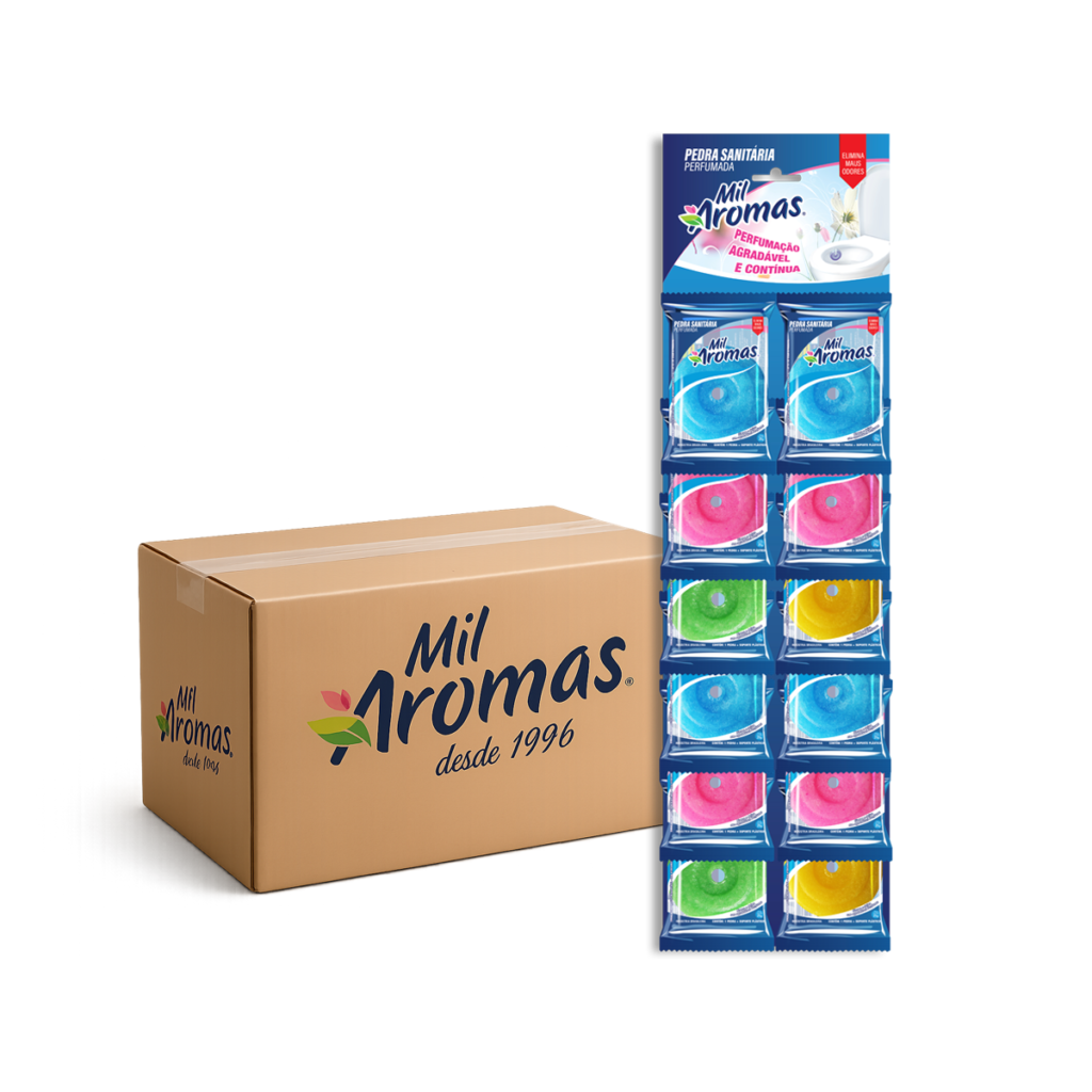 Pedra Sanitaria Mil Aromas (Cartela Mista) Cx 12x12x25g Cjl, Cjf, Cjfl