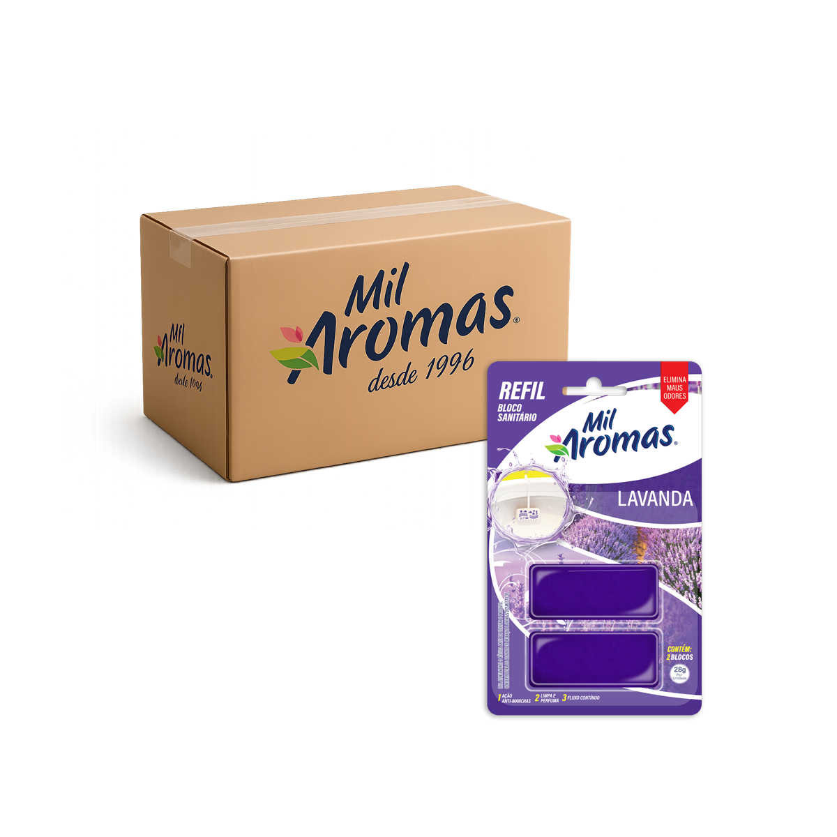 Bloco Sanitário Refil Mil Aromas Lavanda Cx 24x56g (Blister)