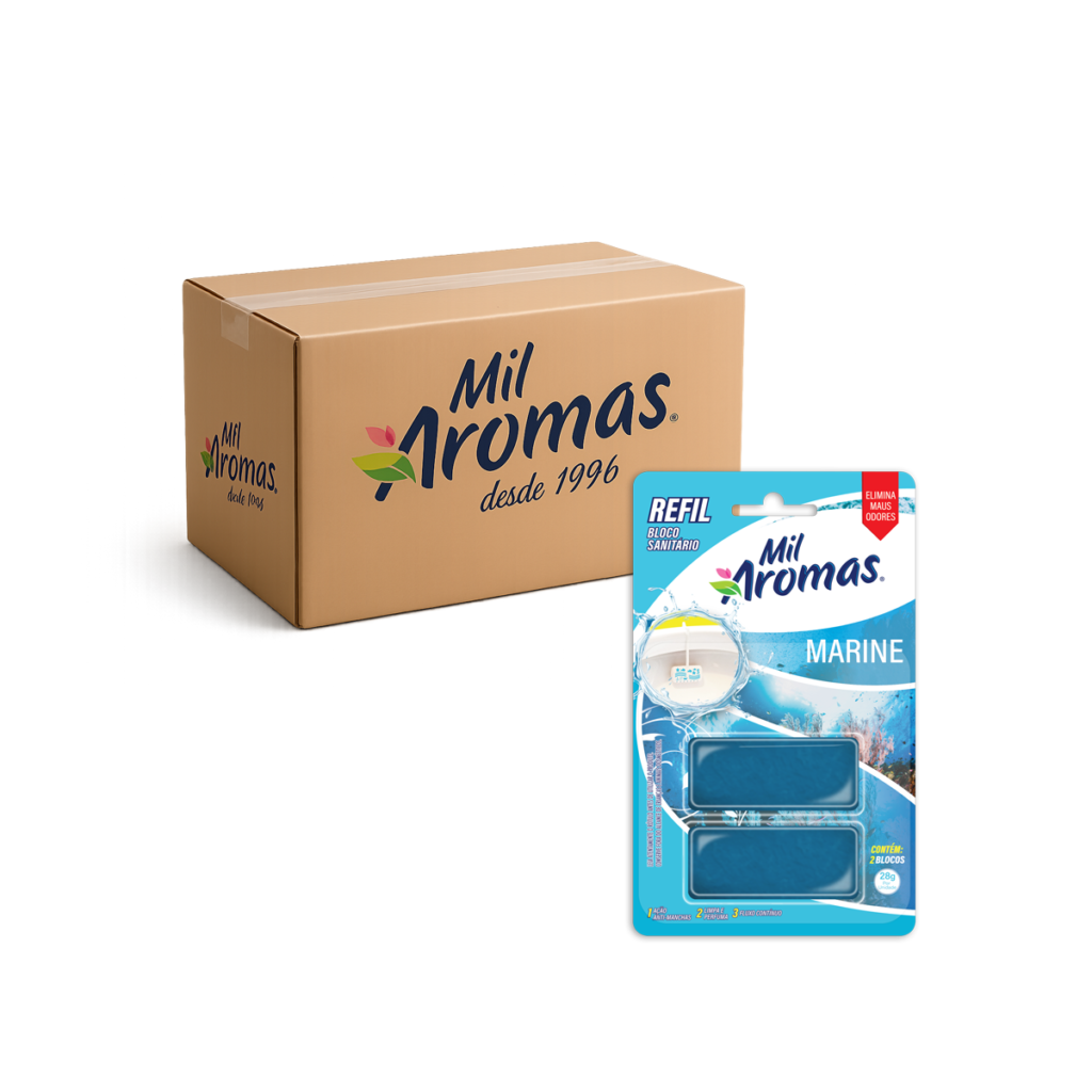 Bloco Sanitário Refil Mil Aromas Marine Cx 24x56g (Blister)