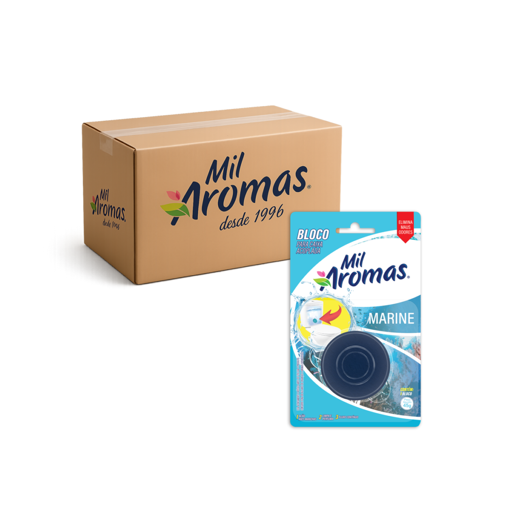 Bloco Sanitário Para Caixa Acoplada Mil Aromas Marine Cx 24x45g (Blister)