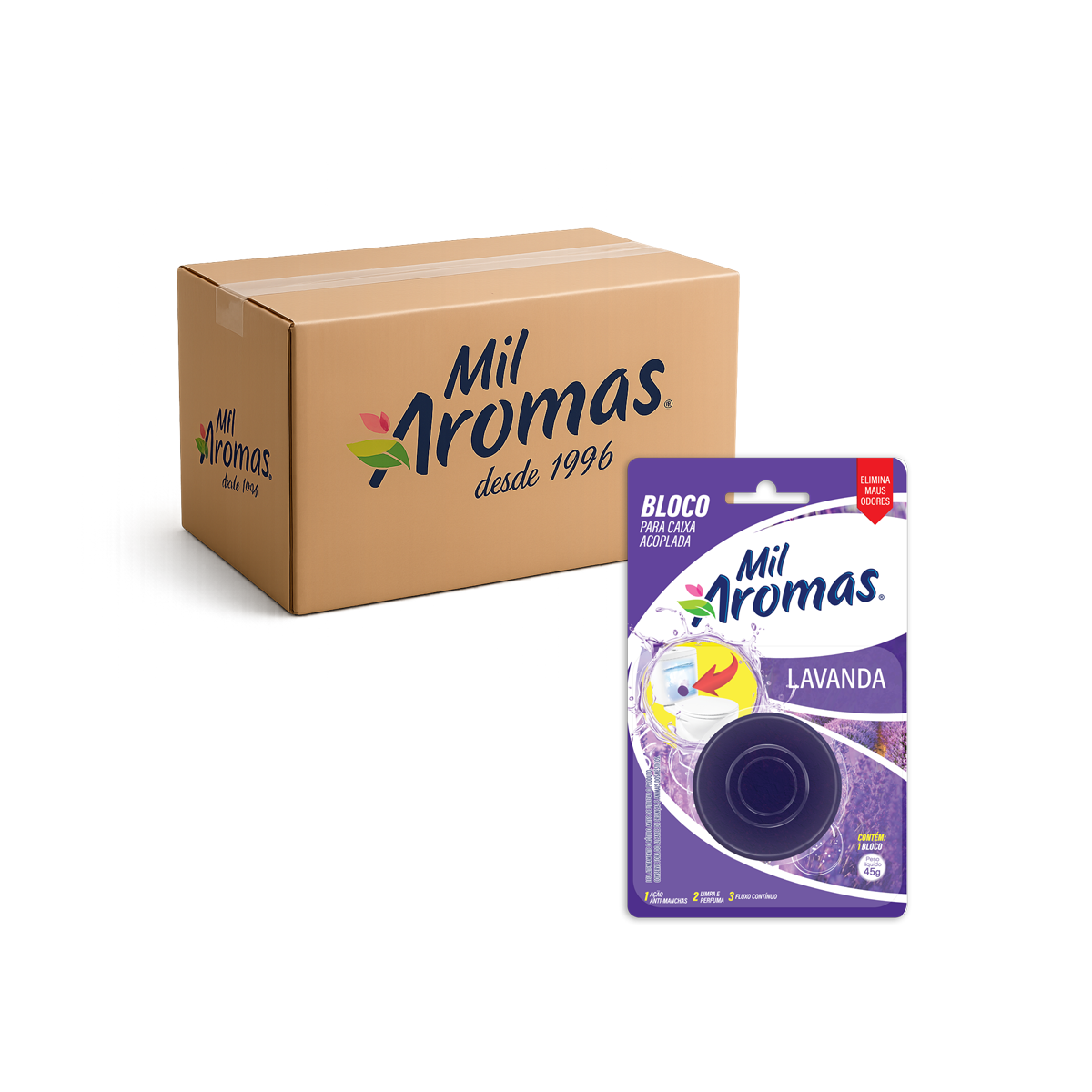 Bloco Sanitário Para Caixa Acoplada Mil Aromas Lavanda Cx 24x45g (Blister)