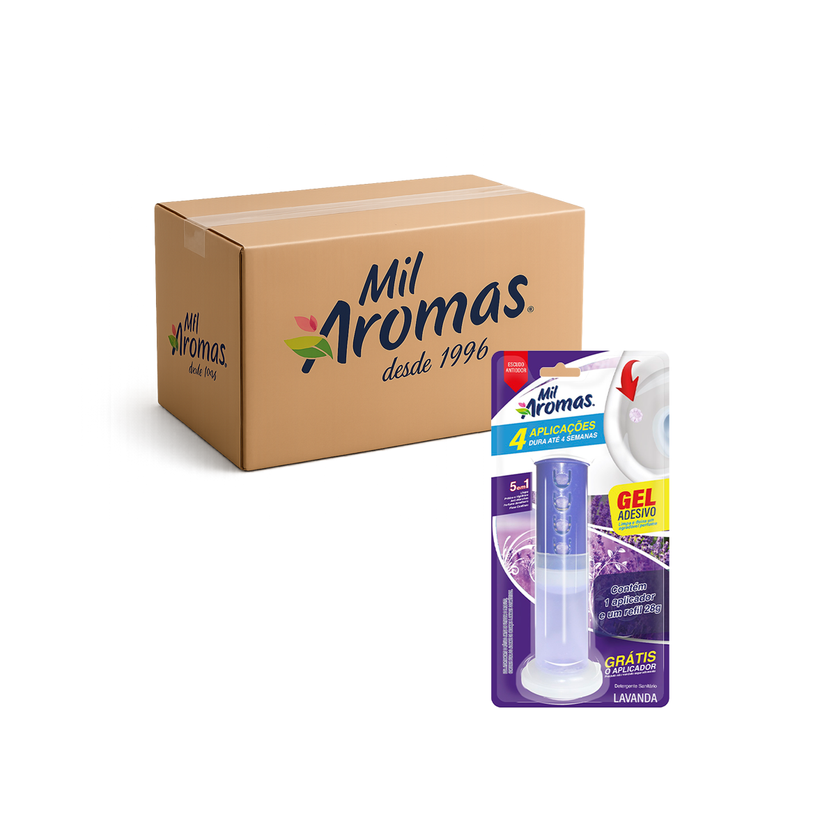 Gel Adesivo Aparelho 4 Aplicações Mil Aromas Lavanda Cx 12x28g